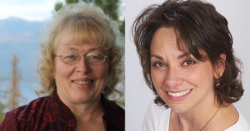 Flathead County Commissioner and Health Board member Pam Holmquist (left) and Health Board member Ronalee Skees. Both Holmquist and Skees are candidates for public office in Montana.