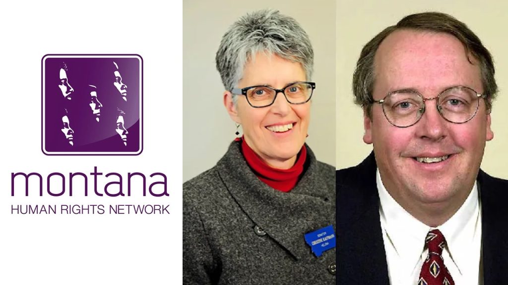 The creators of Montana Human Rights Network - Montana Legislators Christine Kaufmann (center) & Ken Toole (right)