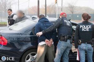 U.S. Immigration and Customs Enforcement (ICE) officers arrest suspected criminal aliens in Philadelphia