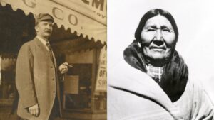 I.D. O’Donnell (left), a pioneering agricultural leader, and Pretty Shield (right), a revered Apsáalooke medicine woman, are honored in the Gallery of Outstanding Montanans