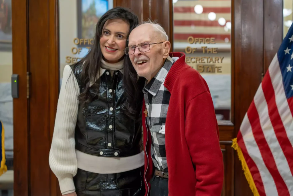 Montana Secretary of State with 98-year old Veteran Jack Kindelman
