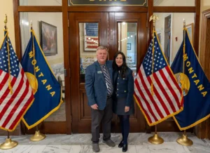 Montana Secretary of State Christi Jacobsen and award-winning educator Bob Tipton
