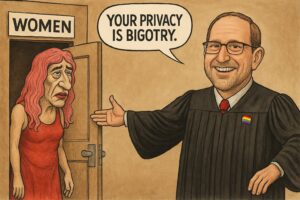 Judge Vannatta opens the door—to men in dresses.