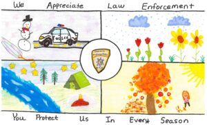 Jordyn Muggli’s winning poster honors Montana law enforcement, showcasing the vital support and appreciation from Montana's youngest citizens.