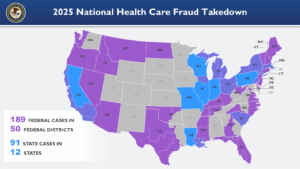 2025 National Health Care Fraud Takedown: Federal and State Cases Map