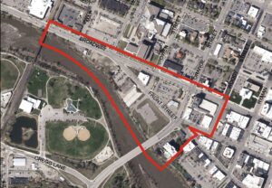 Riverfront Triangle Fox Site Development Area Map