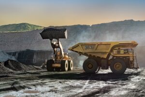 Large-Scale Mining Operations at Sunset