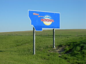 Welcome to Montana Road Sign