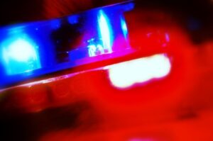 Flashing Police Lights Close-Up