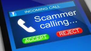 Scammer Calling Warning Screen