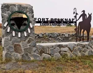 Fort Belknap Aaniniiih & Nakoda Nation Entrance Sign