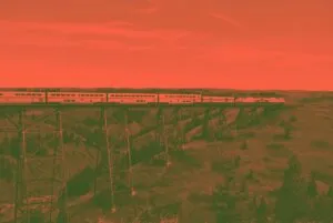 Train Crossing High Trestle Bridge