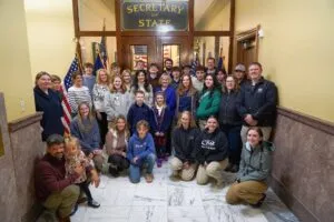 Secretary of State Christi Jacobsen with Montana Students