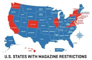 U.S. States With Magazine Capacity Restrictions Map