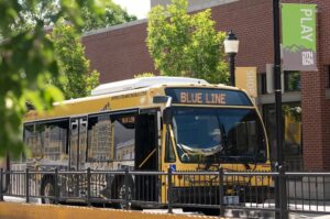 Streamline Blue Line Bus in Downtown Bozeman