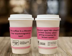 Coffee Cups Promote Breast Cancer Awareness