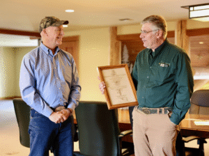 Award Presentation in Forestry Office