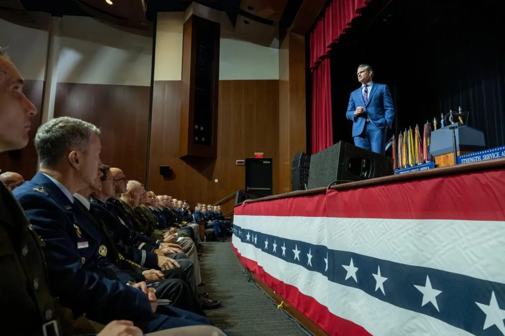 Pete Hegseth Addresses Senior Military Leaders at Quantico