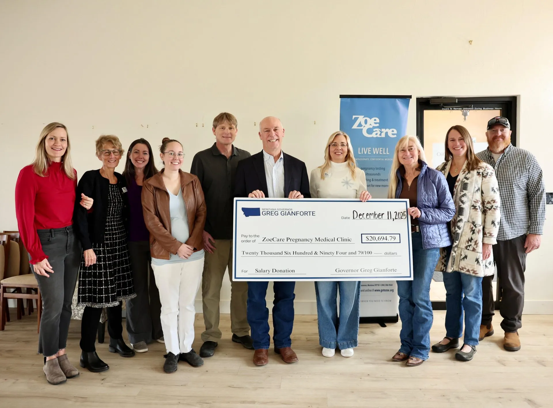 Governor Gianforte Contributes Salary to Pregnancy Support Center