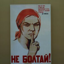 Soviet Era Propaganda Poster: 'Do Not Gossip!'