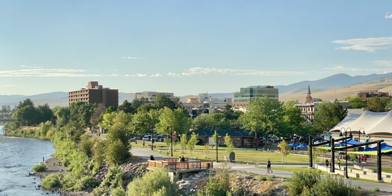 Scenic Riverside Park in a Small City