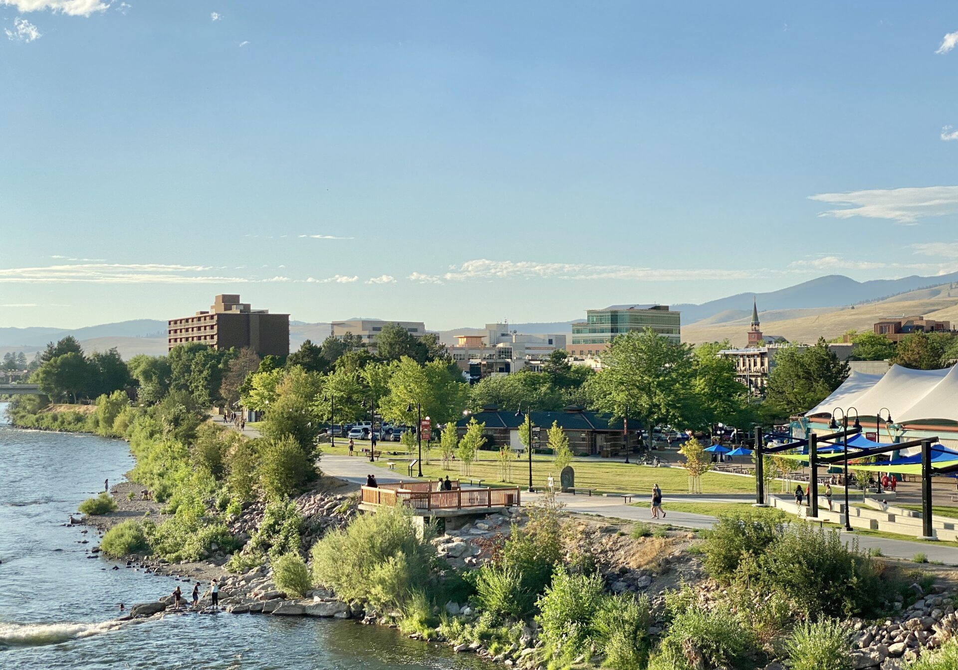 Scenic Riverside Park in a Small City Scenic Riverside Park in a Small City