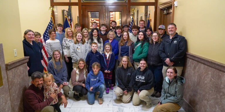 Secretary of State Christi Jacobsen with Montana Students