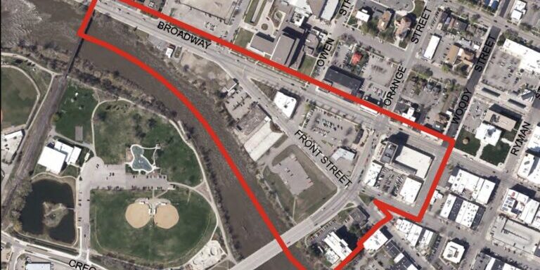 Riverfront Triangle Fox Site Development Area Map