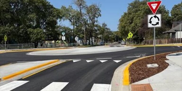 Modern Urban Roundabout Intersection