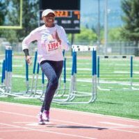 Triumphant Finish at Track Event Triumphant Finish at Track Event