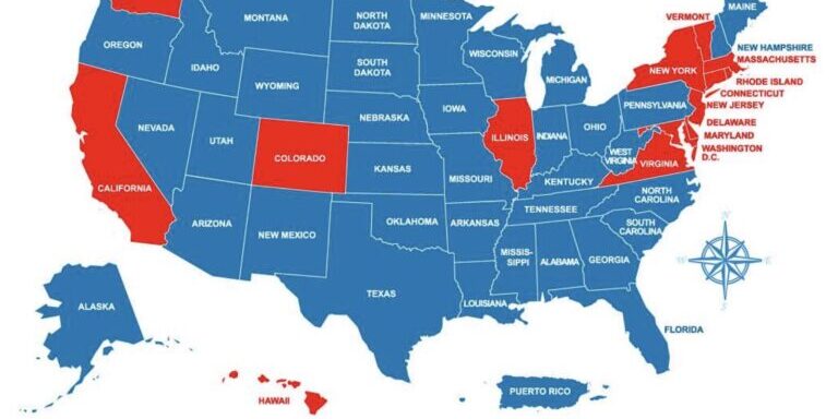 U.S. States With Magazine Capacity Restrictions Map