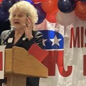 County GOP Chair Vondene Kopetski speaks at Missoula County Republican event hosting Ryan Zinke. October 23, 2021. County GOP Chair Vondene Kopetski speaks at Missoula County Republican event hosting Ryan Zinke. October 23, 2021.