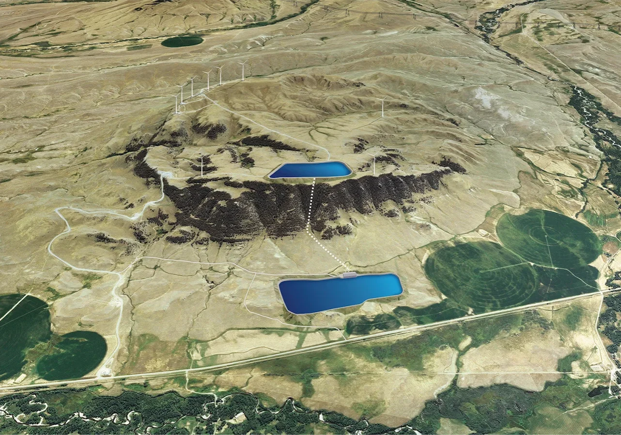Hilltop Wind Farm with Dual-Reservoir Pumped-Storage