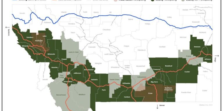 Montana Rail Service Expansion and Participation Map (May 2024)