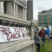 Missoula protestor sign asks for deported MS13 illegal alien Kilmar Abrego Garcia to be returned