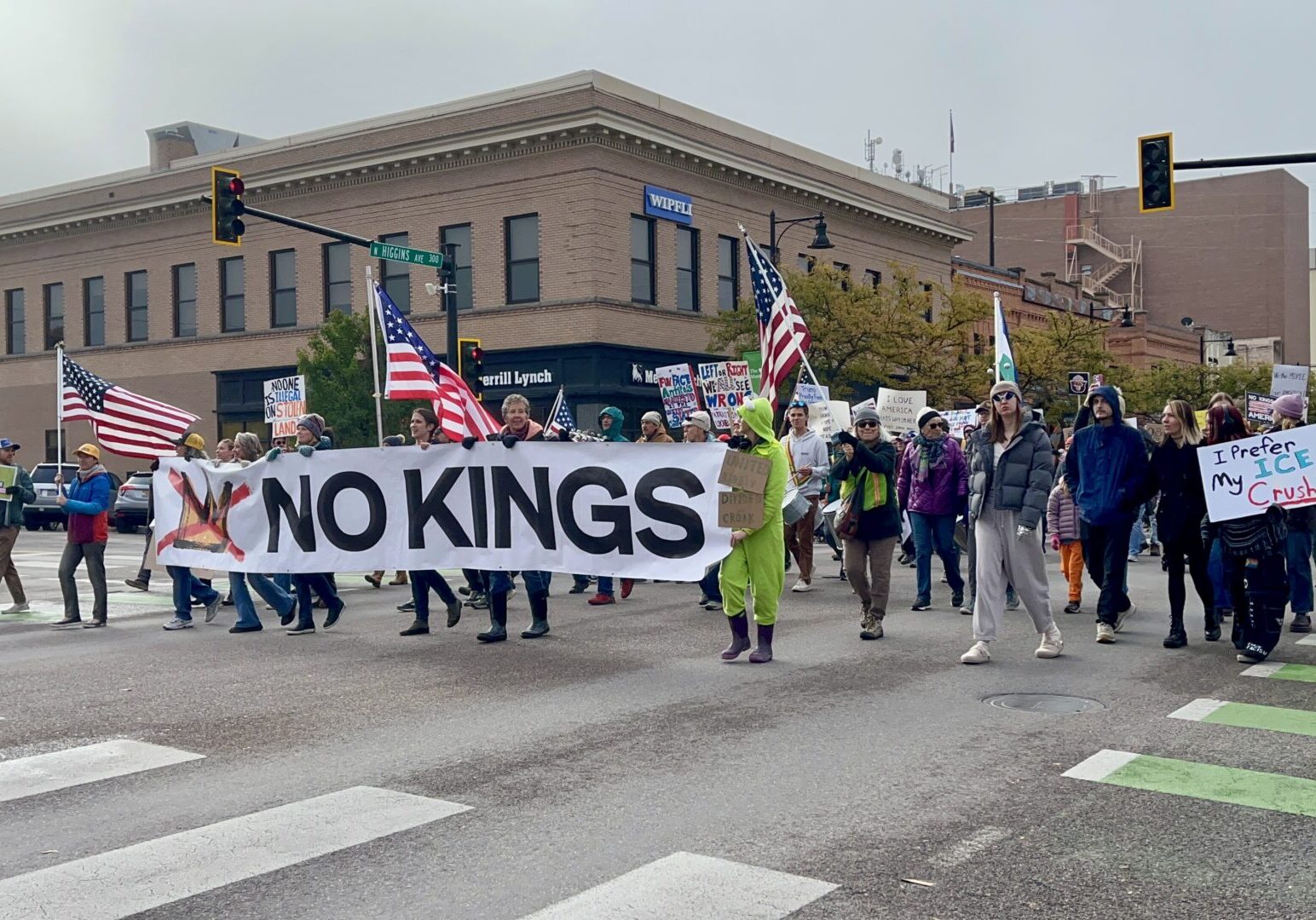 No Kings Protesters March Through Downtown Missoula