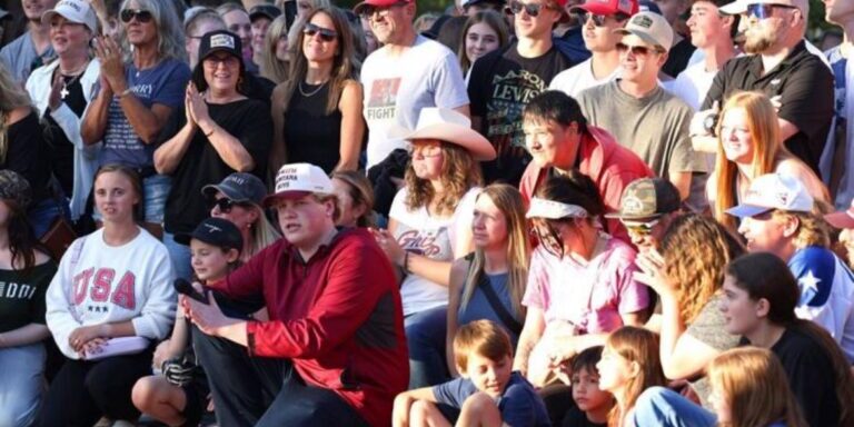 Students gather at the University of Montana for a memorial to Charlie Kirk.
