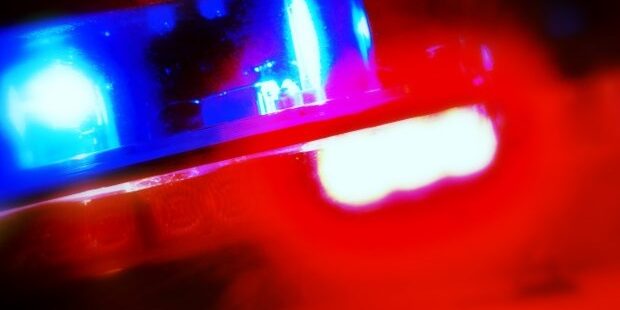 Flashing Police Lights Close-Up