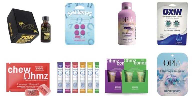 Variety of 7-Hydroxymitragynine Kratom Products