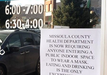Paul's Pancake Parlor - Missoula County Required Mask Sign