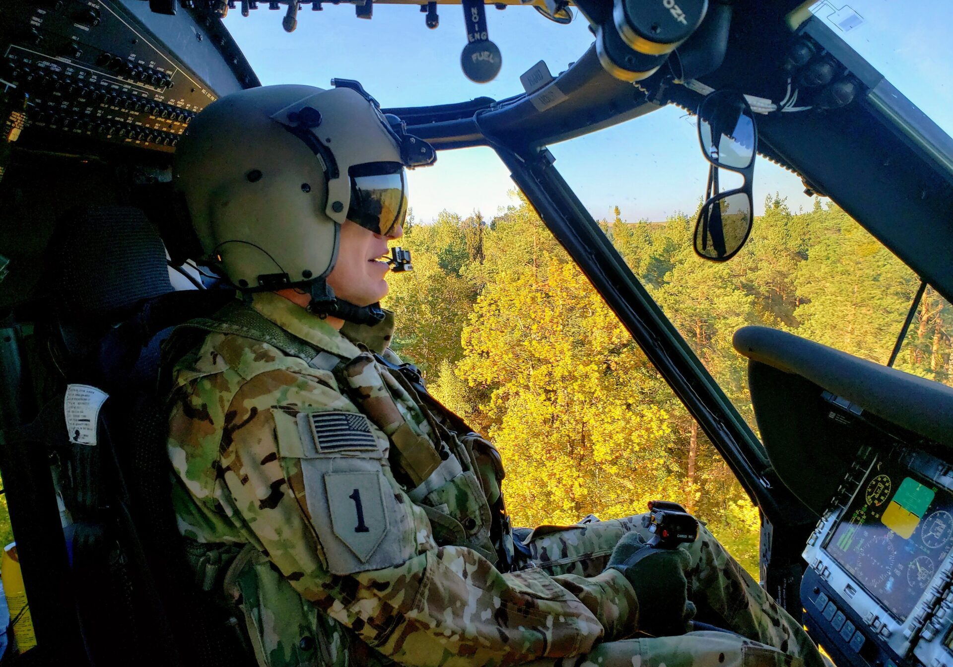 Lt. Col. Darin Gaub in Helicopter Cockpit Lt. Col. Darin Gaub in Helicopter Cockpit