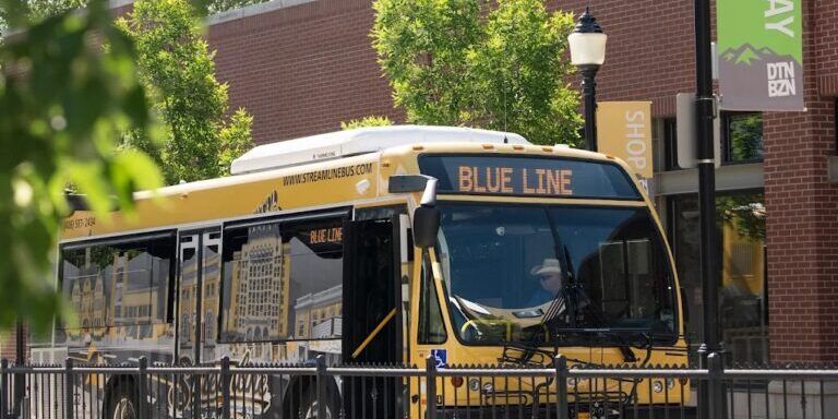 Streamline Blue Line Bus in Downtown Bozeman