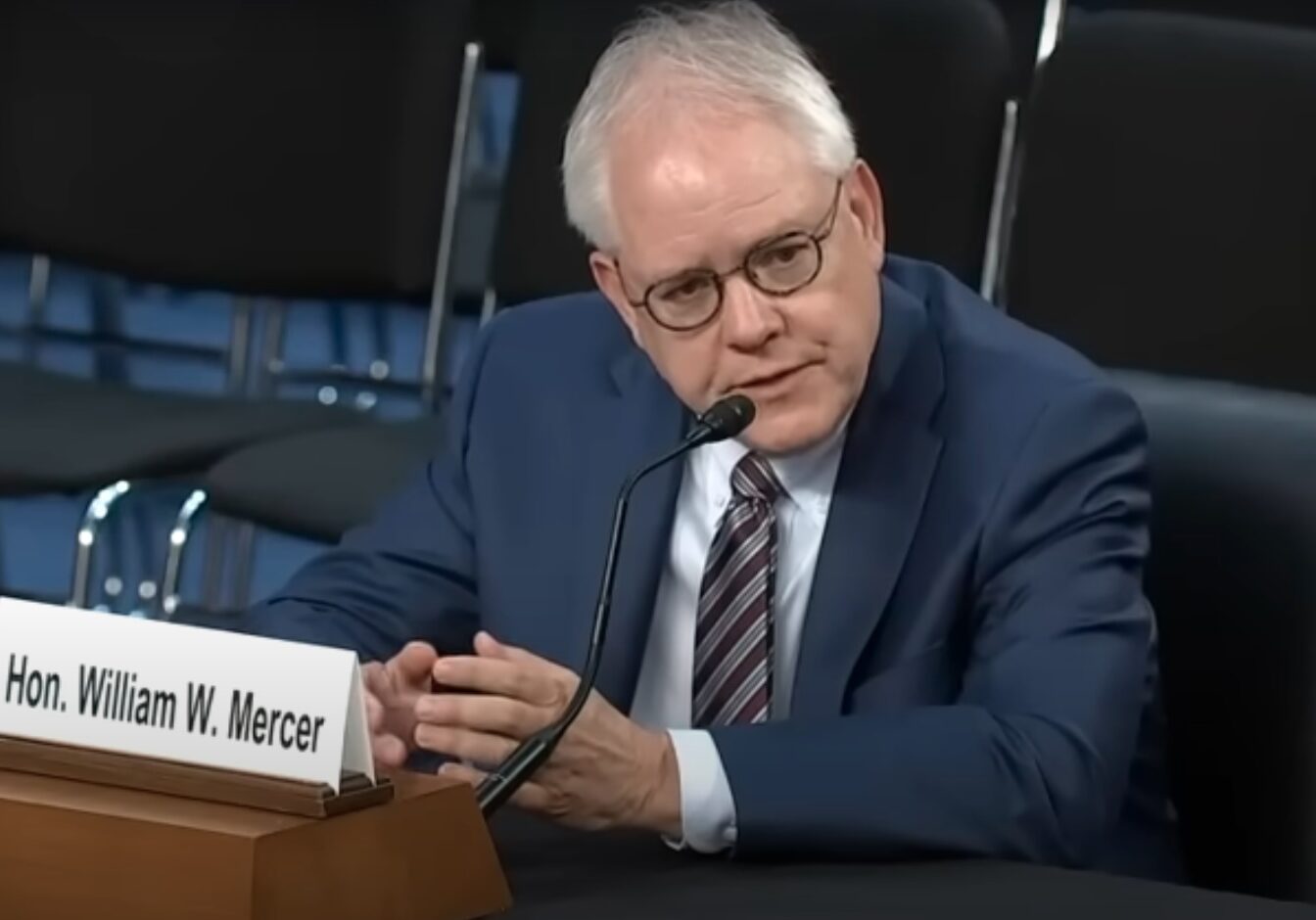 William W. Mercer Testifies at Hearing