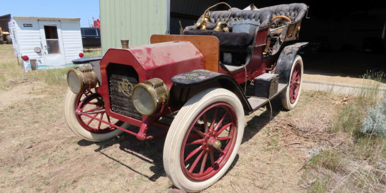 Antique Red Touring Car with Brass Fittings