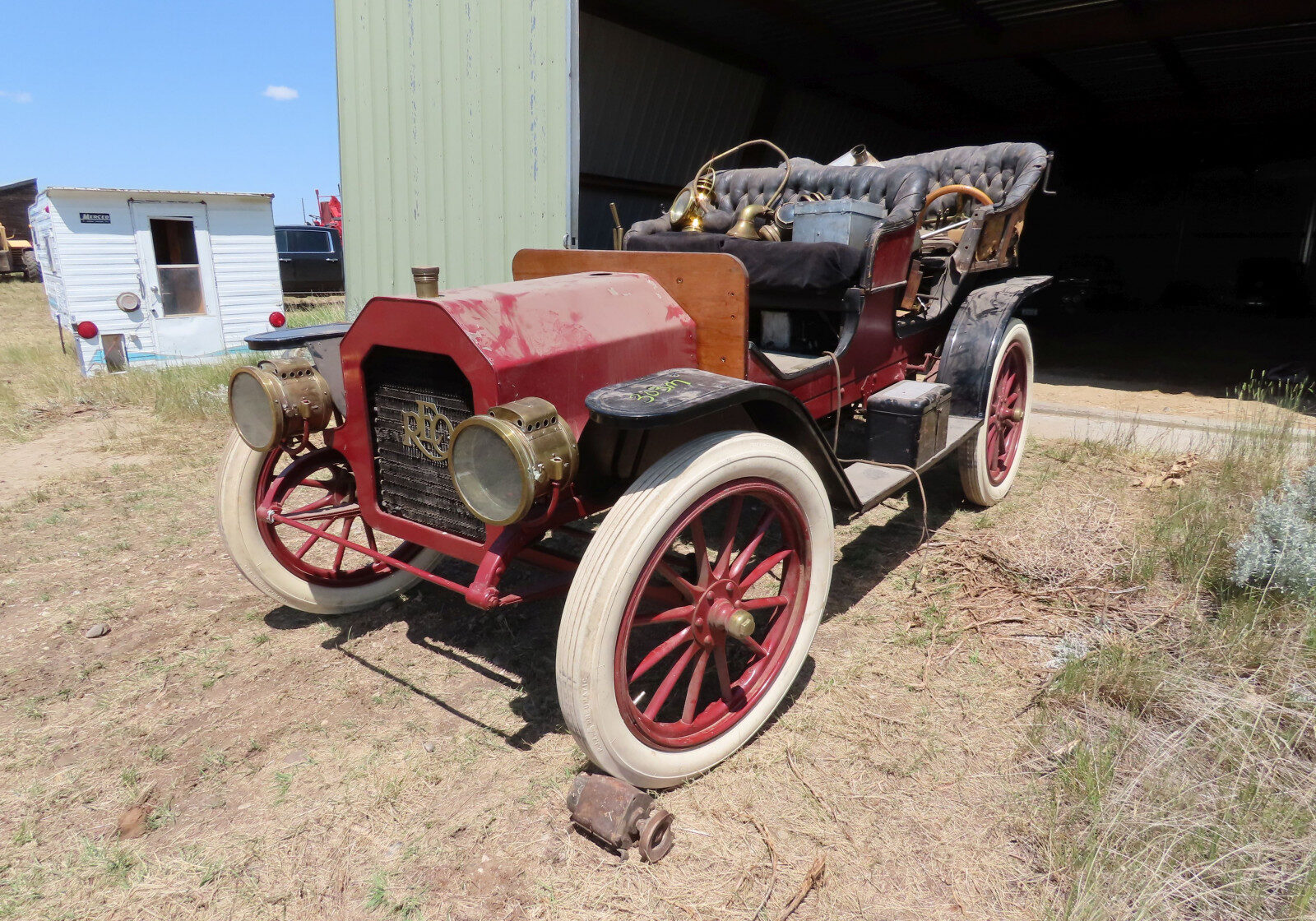 Antique Red Touring Car with Brass Fittings Antique Red Touring Car with Brass Fittings