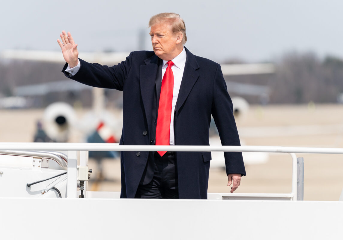 President Donald J. Trump arrives at Joint Base Andrews Air Force Base Wednesday, March 20, 2019, in Maryland, en route Ohio.  (Official White House Photo by Shealah Craighead)