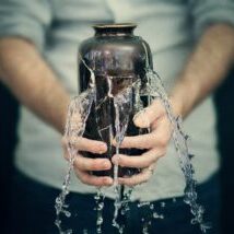 Cracked Vase with Water Leaking Cracked Vase with Water Leaking
