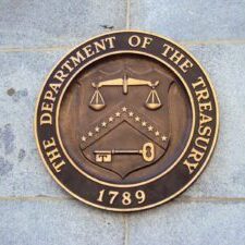 Seal of United States Department of the Treasury on the Building, Washington DC Seal of United States Department of the Treasury on the Building, Washington DC