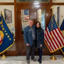 Montana Secretary of State Christi Jacobsen and award-winning educator Bob Tipton