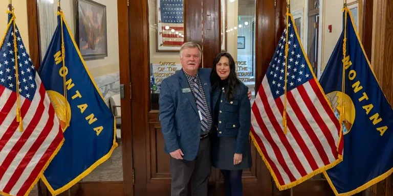 Montana Secretary of State Christi Jacobsen and award-winning educator Bob Tipton